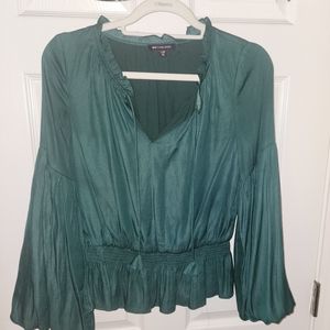 Skies Are Blue Green Blouse